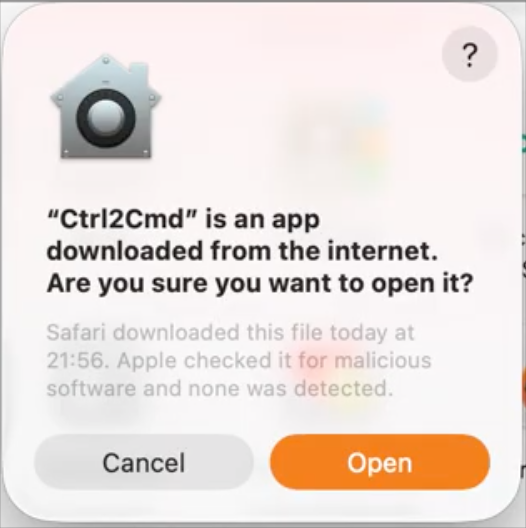 Open confirmation dialog for Ctrl2Cmd